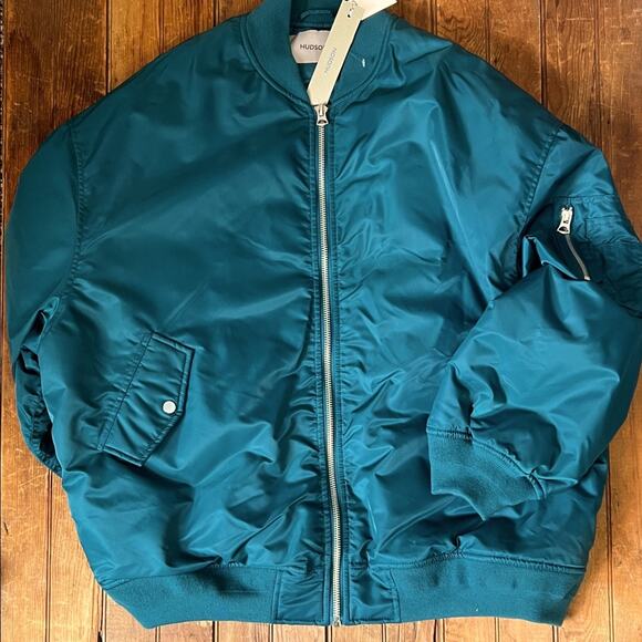 Women’s Hudson warm oversized warm quilted satin Bomber Jacket coat new NWT - Picture 1 of 8